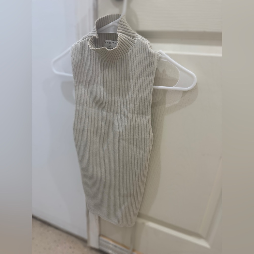 Aritzia Babaton Ribbed Tie-Back Sleeveless Top - S